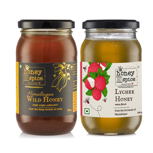 Himalayan Wild Honey(500 gms) & Lychee Honey(500 gms)