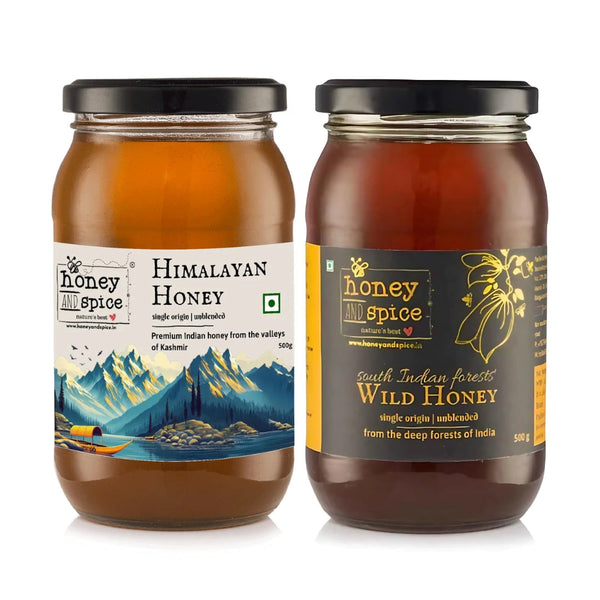 Kashmiri Himalayan Honey(500 gms) & South Indian Wild Honey(500 gms)