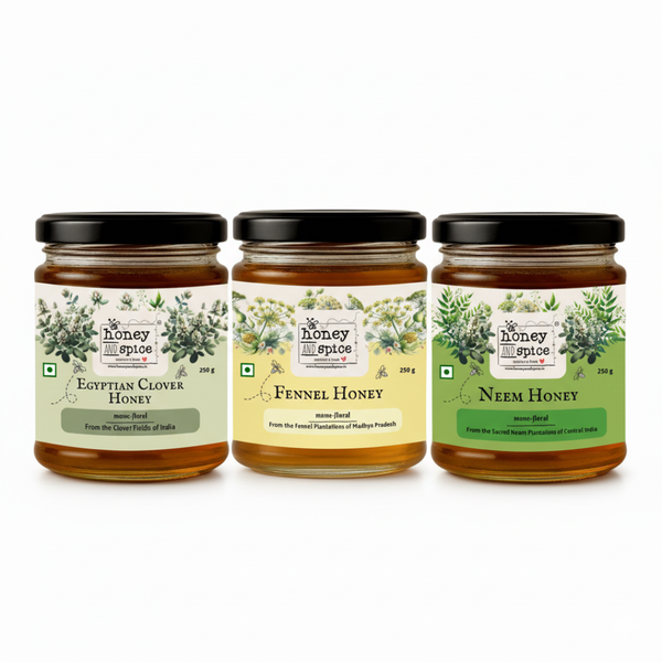 Golden Reserve Honey Combo - (Pack of 3 Monofloral Honey - 3 x 250 gms)